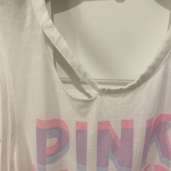Lucky Brand Pink Floyd Sleeveless Distressed Strap Back Tank. Lucky White. Small - Picture 8 of 13